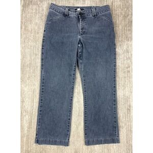 Lee Pants Womens 14 Petite Blue Platinum Label Trouser Stretch Faded Mid-Rise